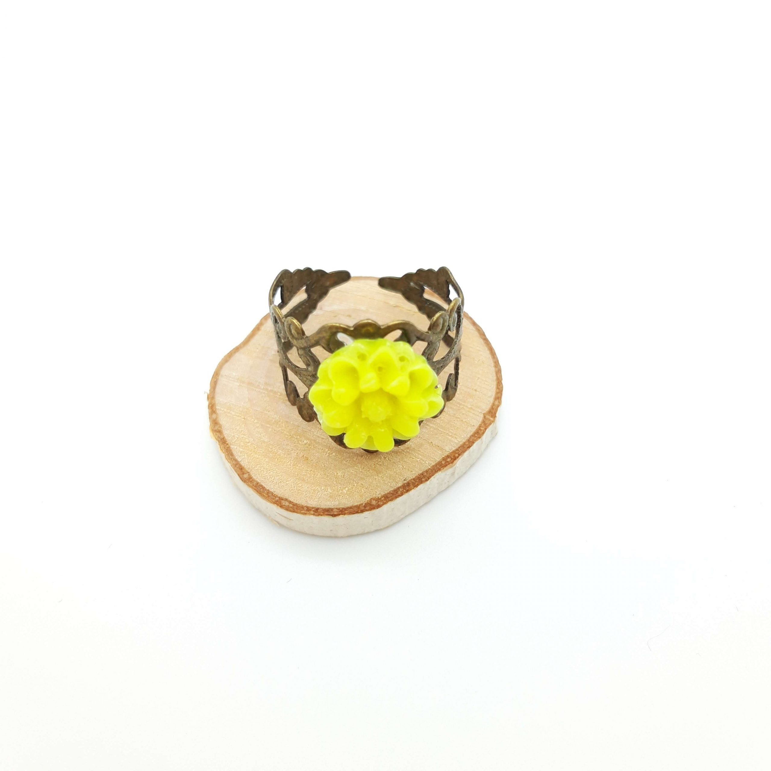 Bague Baroque Fleur Jaune Bague Baroque Fleur Jaune
