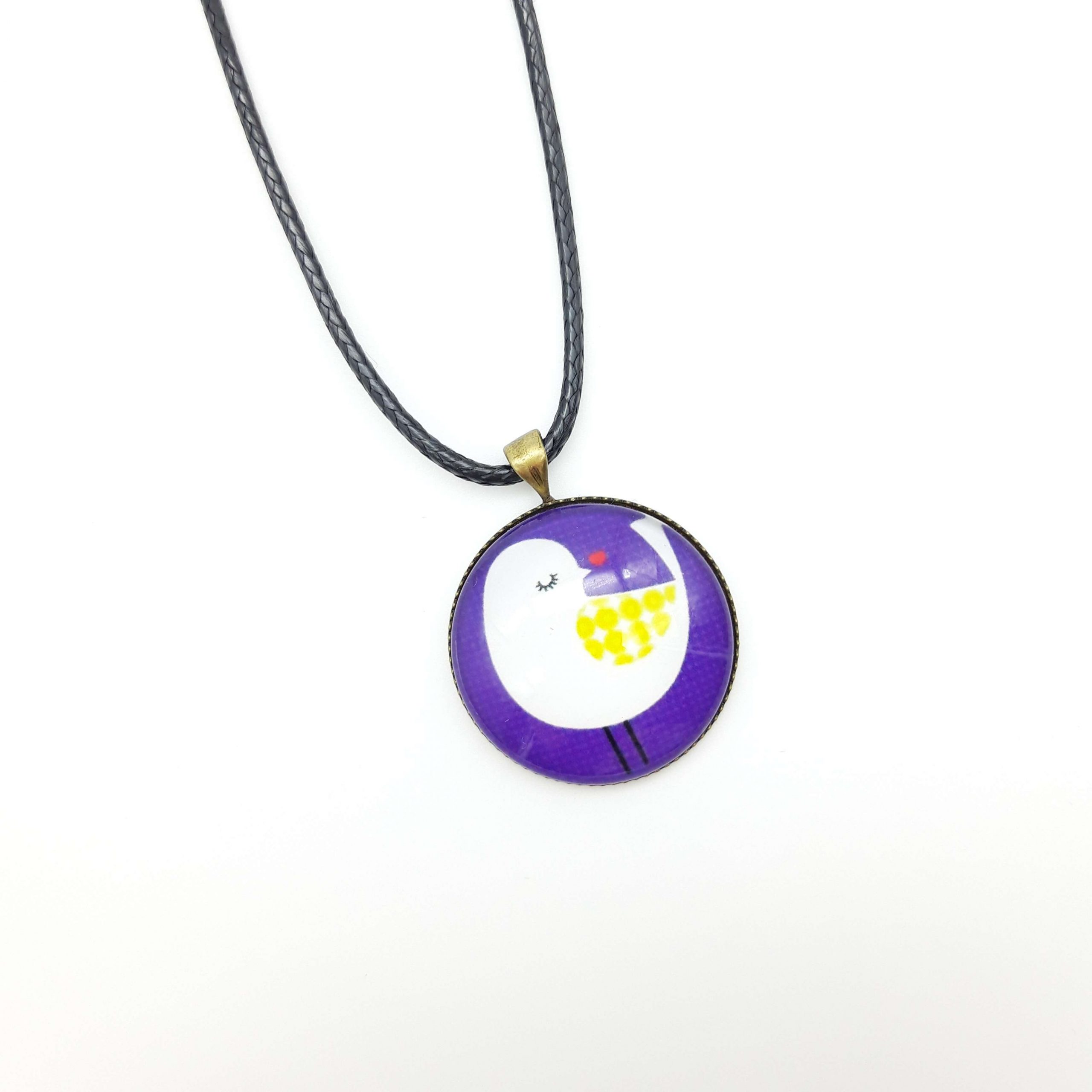 Collier Pendentif Oiseau Violet2 Collier Pendentif Oiseau Violet2