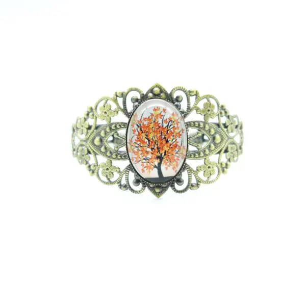 Bracelet Manchette Baroque Arbre Vie Automnal