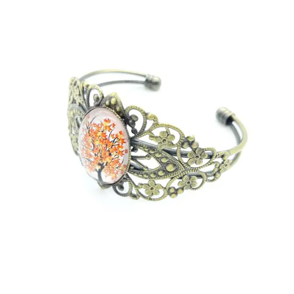 Bracelet Manchette Baroque Arbre Vie Automnal2