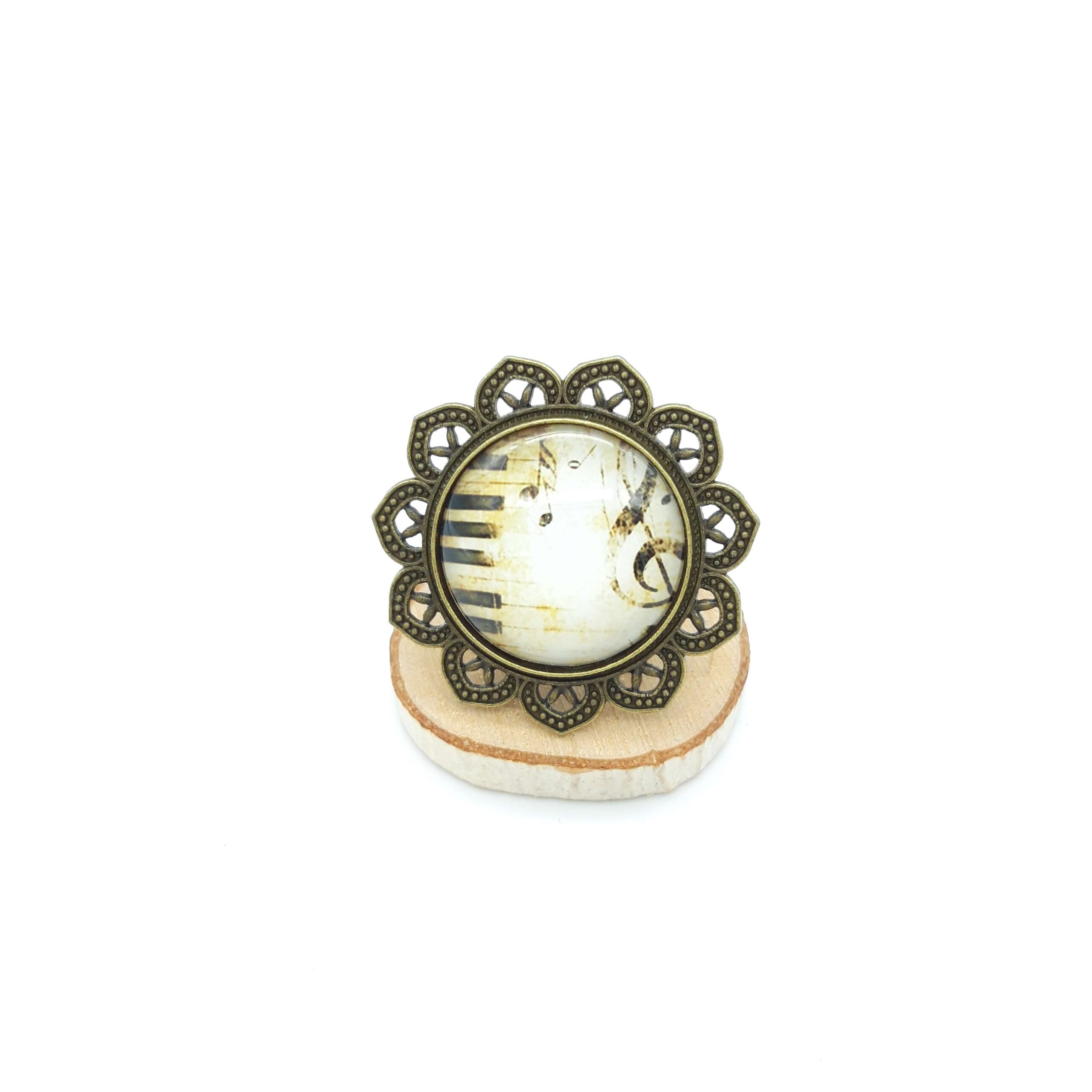 Bague Reglable Fleurie Cle De Sol Et Piano Bague Reglable Fleurie Cle De Sol Et Piano