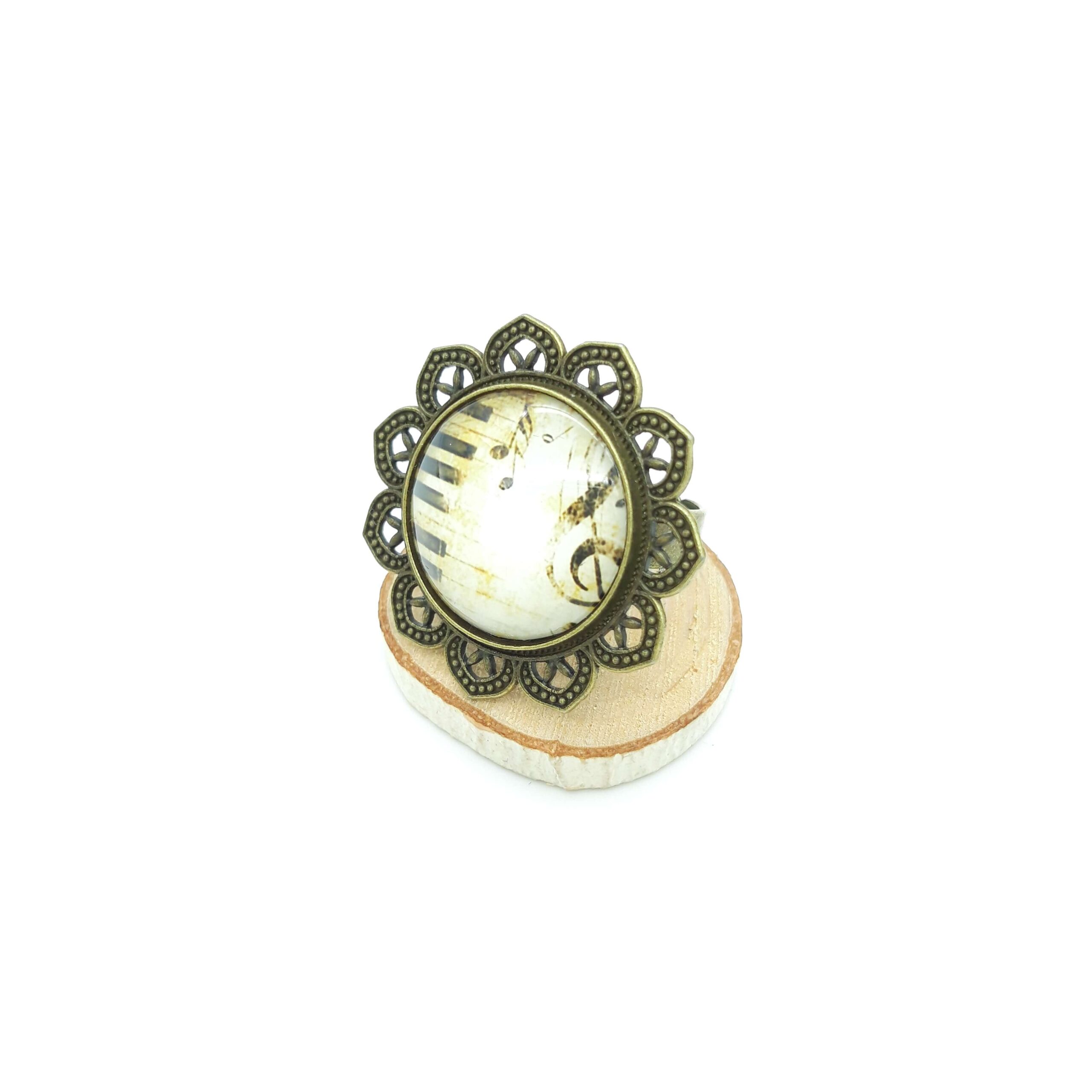 Bague Reglable Fleurie Cle De Sol Et Piano2 Bague Reglable Fleurie Cle De Sol Et Piano2