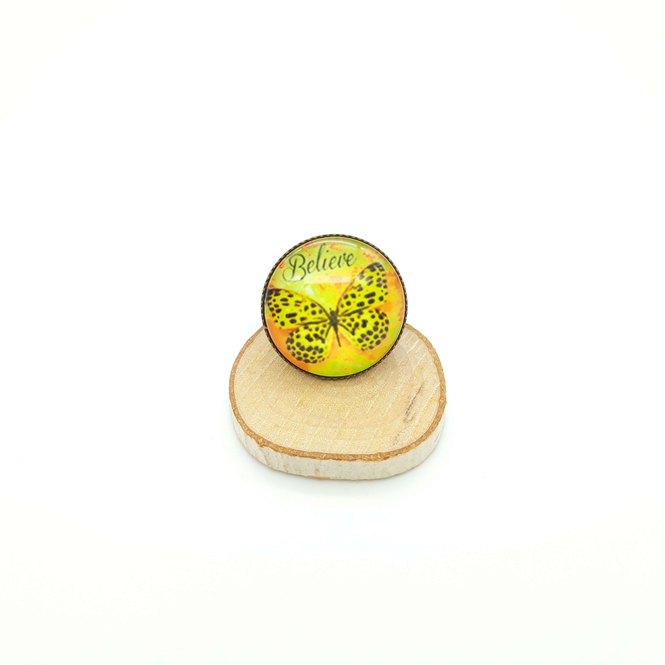 Bague Reglable Papillon Orange Believe Bague Reglable Papillon Orange Believe