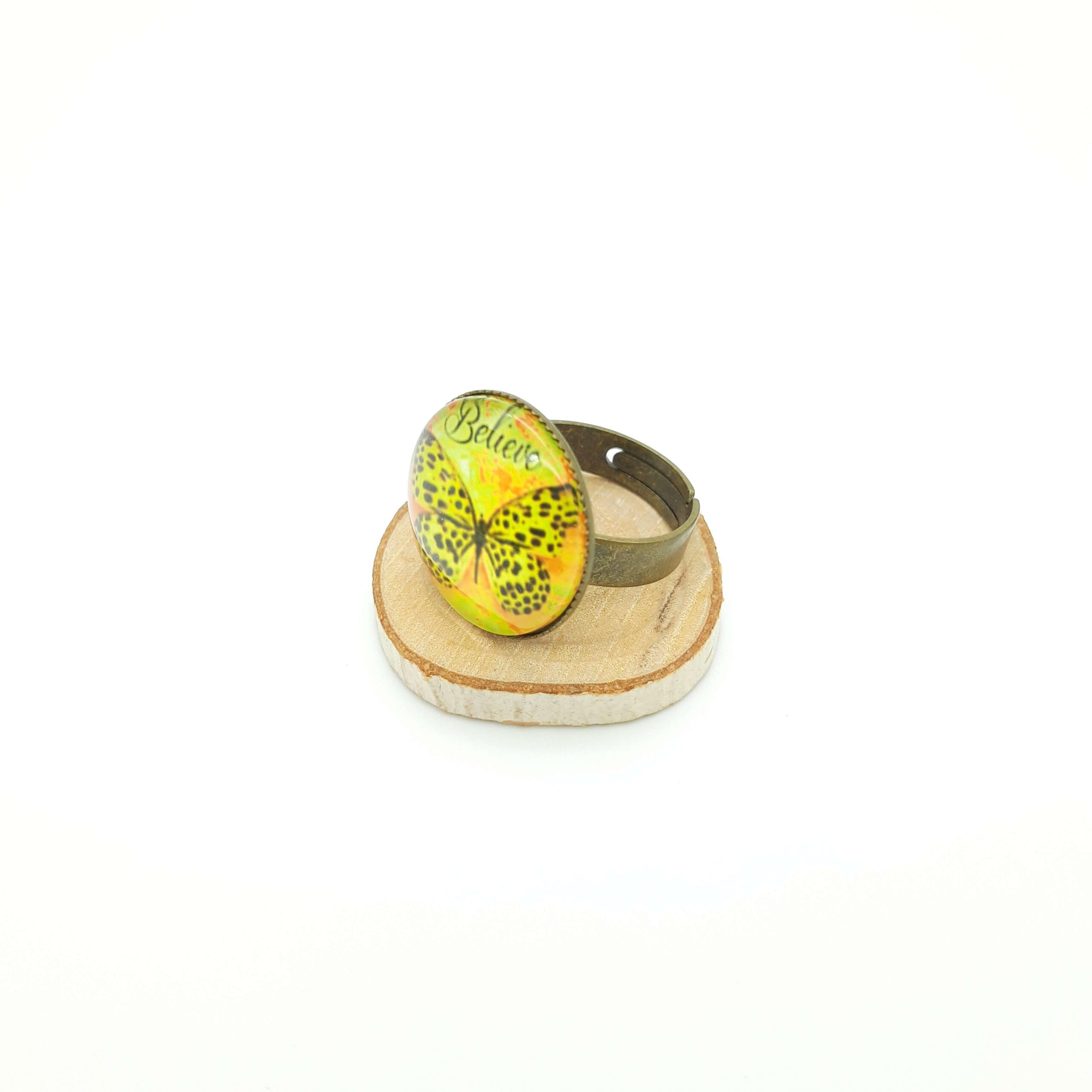 Bague Reglable Papillon Orange Believe2 Bague Reglable Papillon Orange Believe2