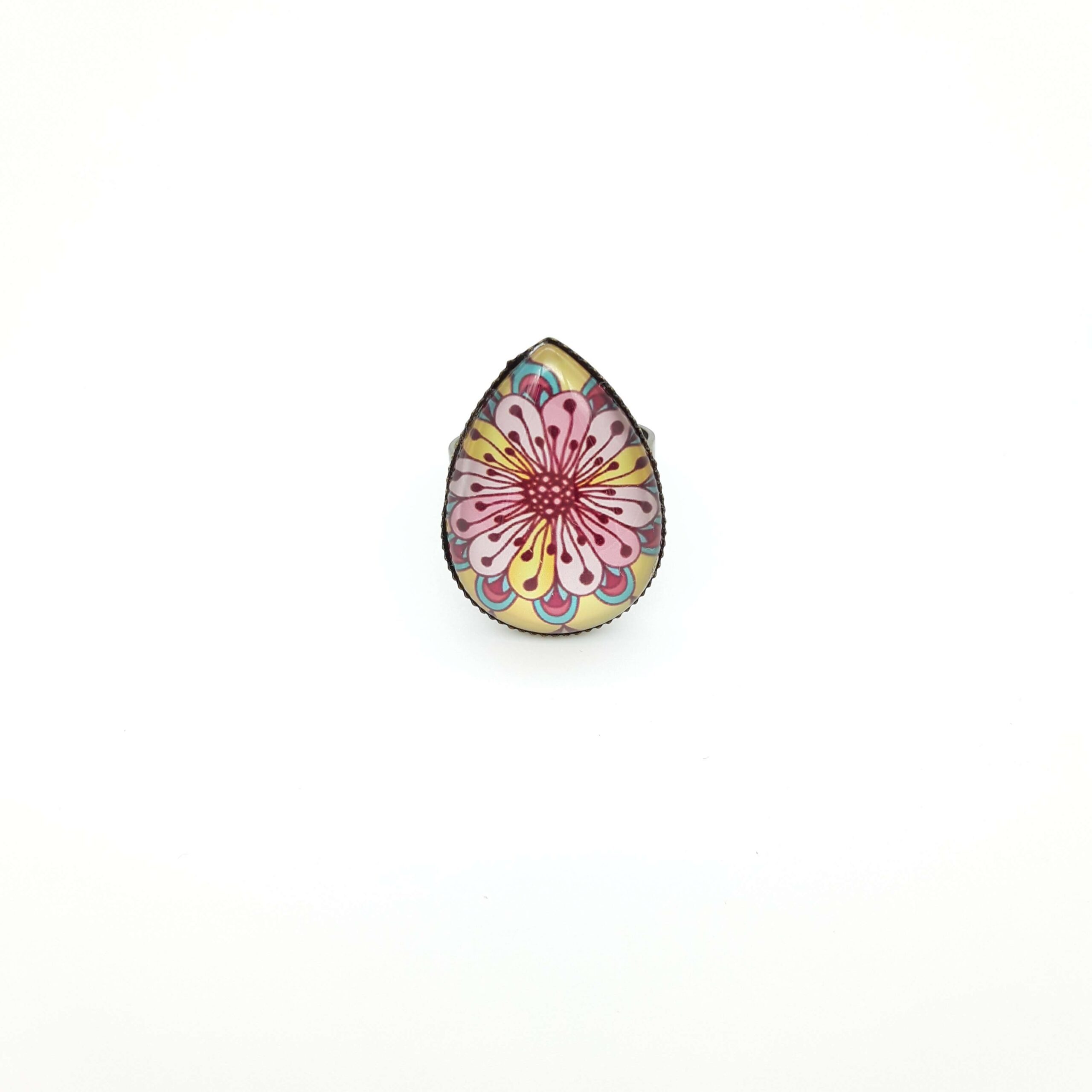 Bague Femme Reglable Goutte Fleur Et Pistil Bague Femme Reglable Goutte Fleur Et Pistil