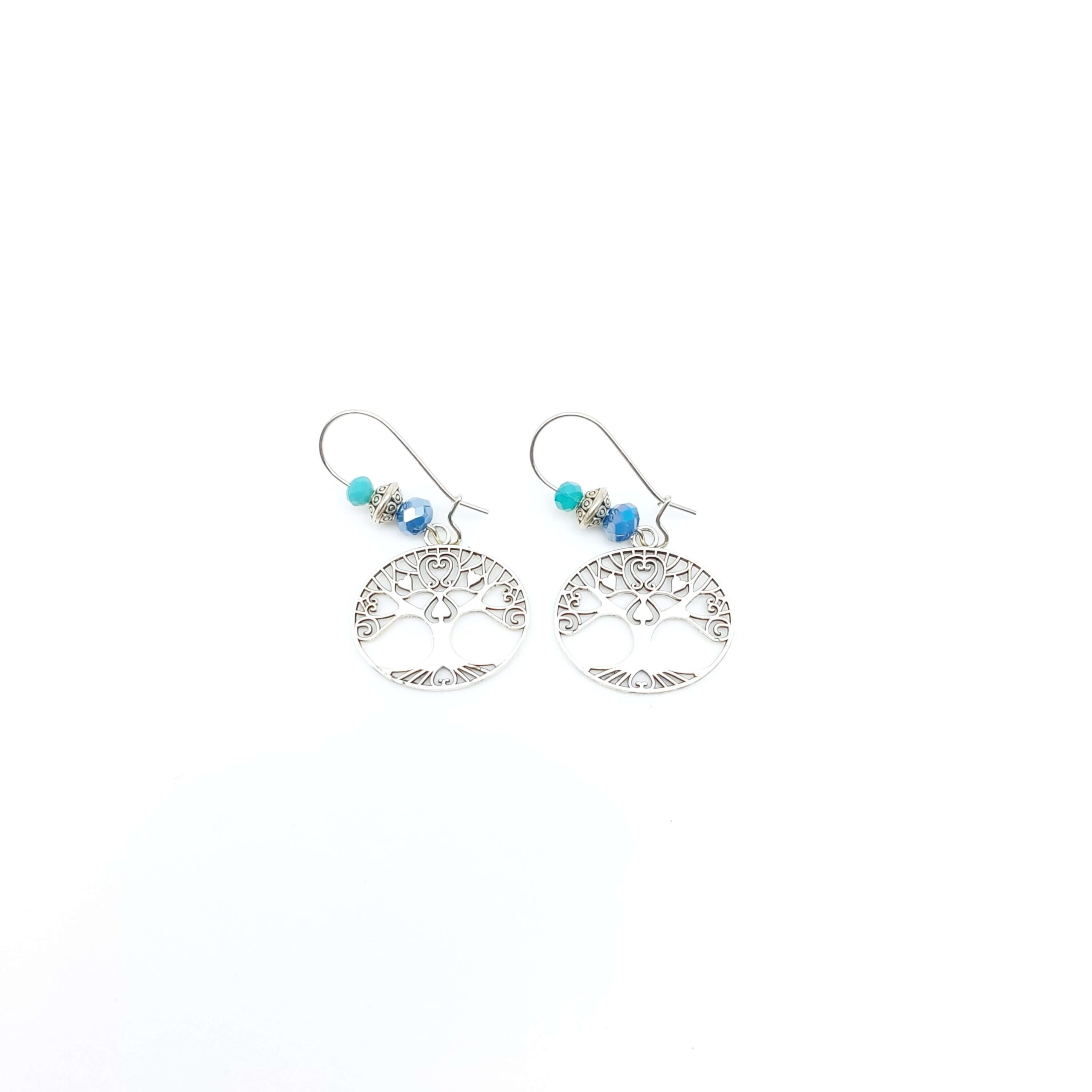 Boucles Oreilles Breloques Perles Acier Inoxydable Ciel Bleu Et Arbre De Vie Coeur1 Boucles Oreilles Breloques Perles Acier Inoxydable Ciel Bleu Et Arbre De Vie Coeur1