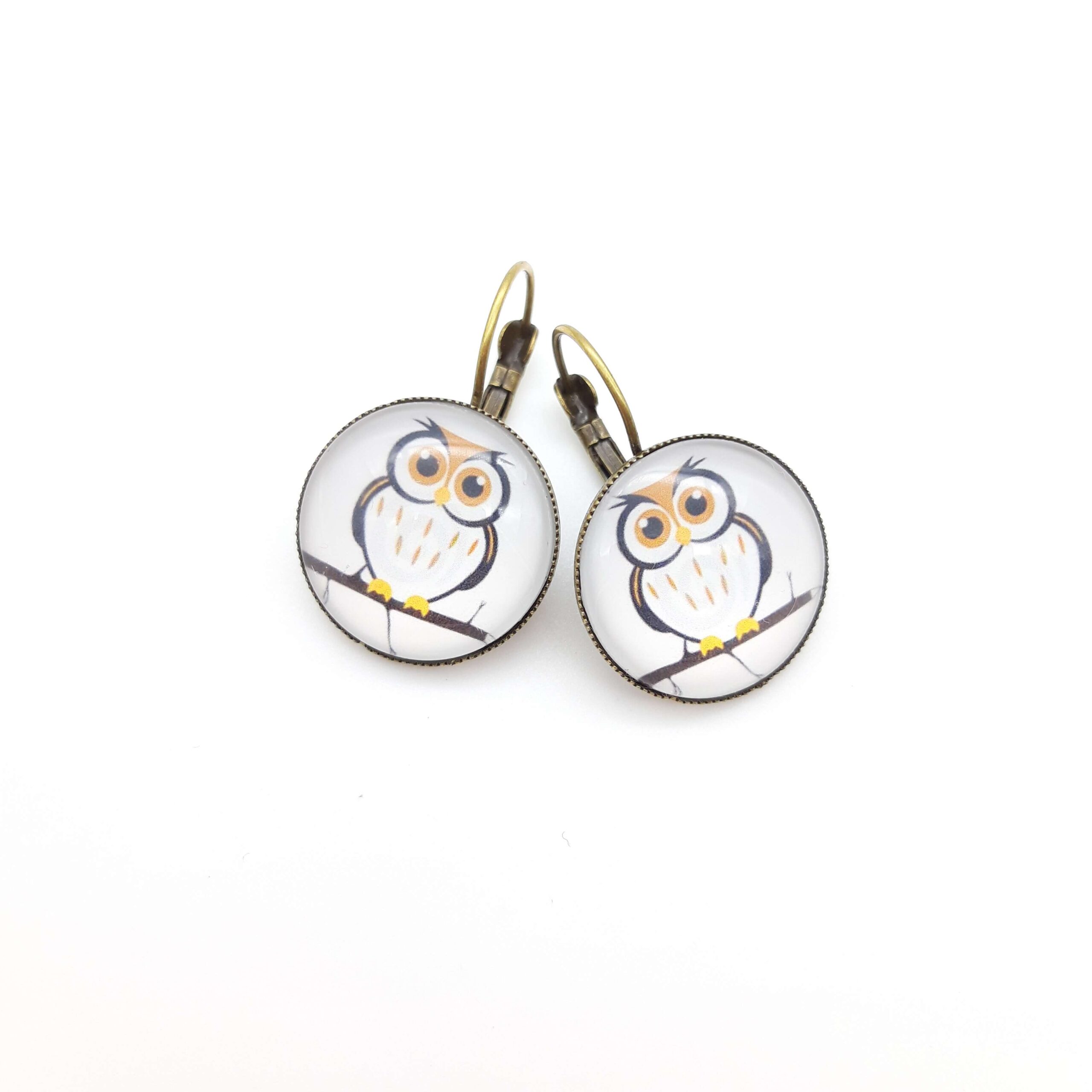 Boucles Oreilles Dormeuses Rondes Hibou Coucou Boucles Oreilles Dormeuses Rondes Hibou Coucou