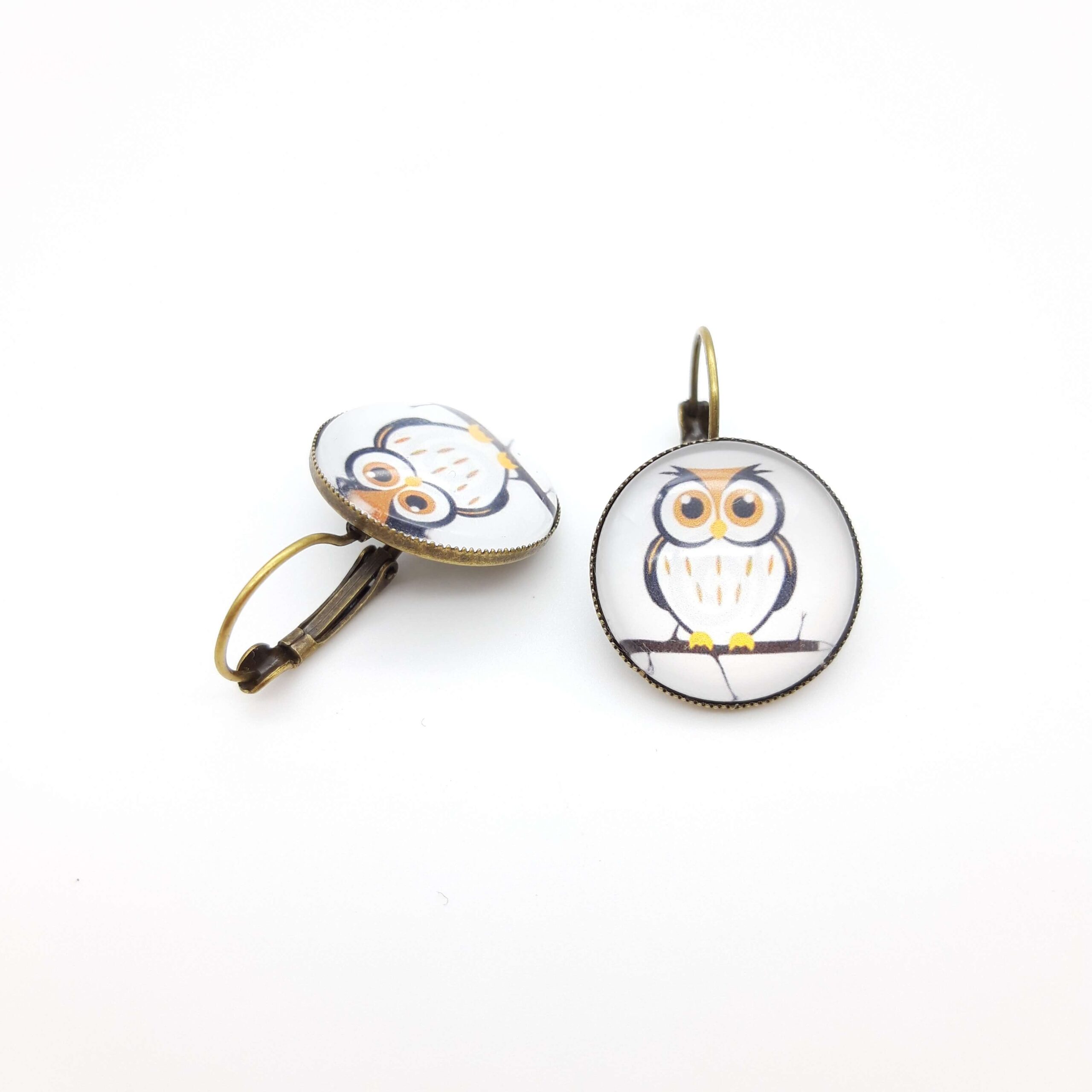 Boucles Oreilles Dormeuses Rondes Hibou Coucou2 Boucles Oreilles Dormeuses Rondes Hibou Coucou2