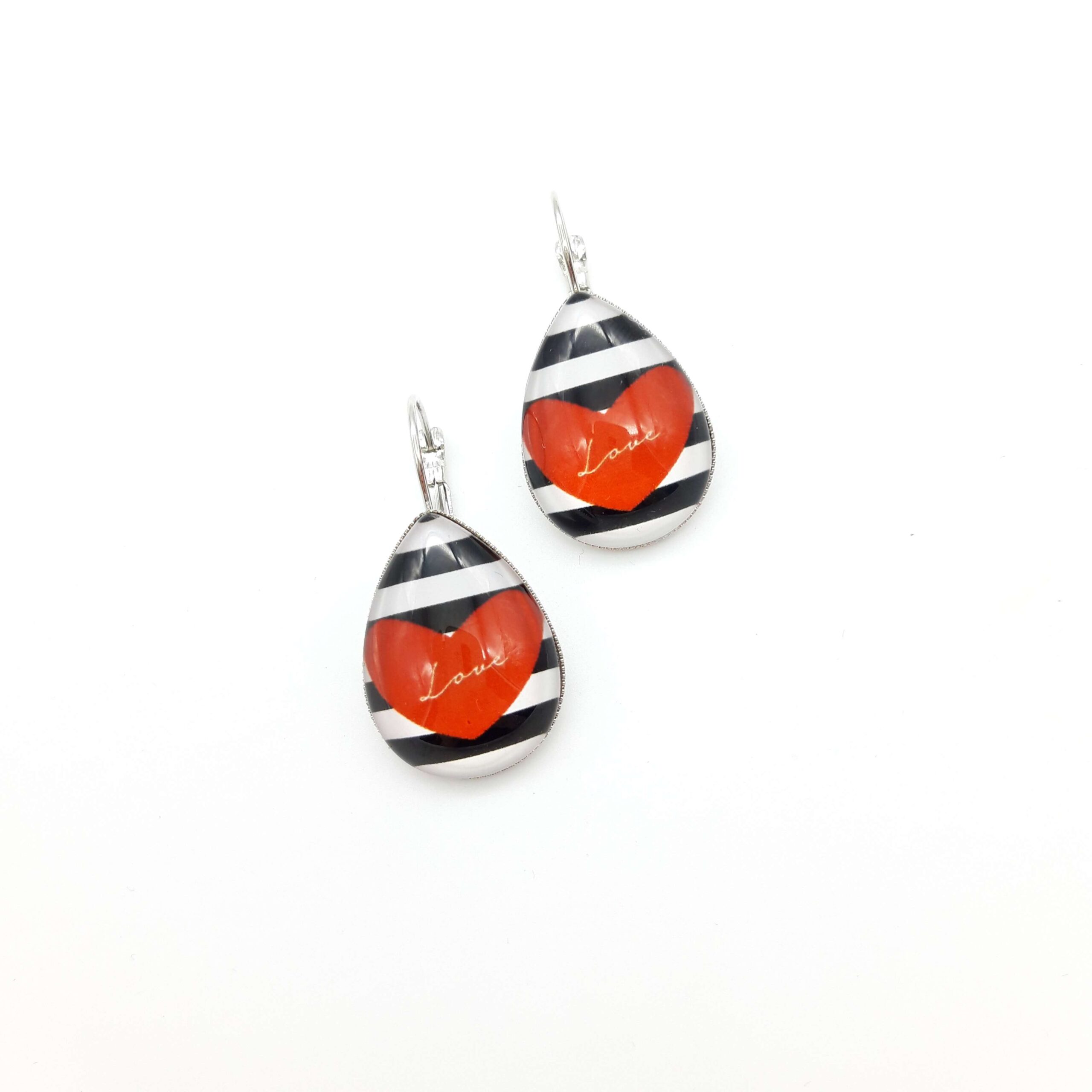 Boucles Oreilles Dormeuses Gouttes Cabochon Verre Amour Marin3 Boucles Oreilles Dormeuses Gouttes Cabochon Verre Amour Marin3