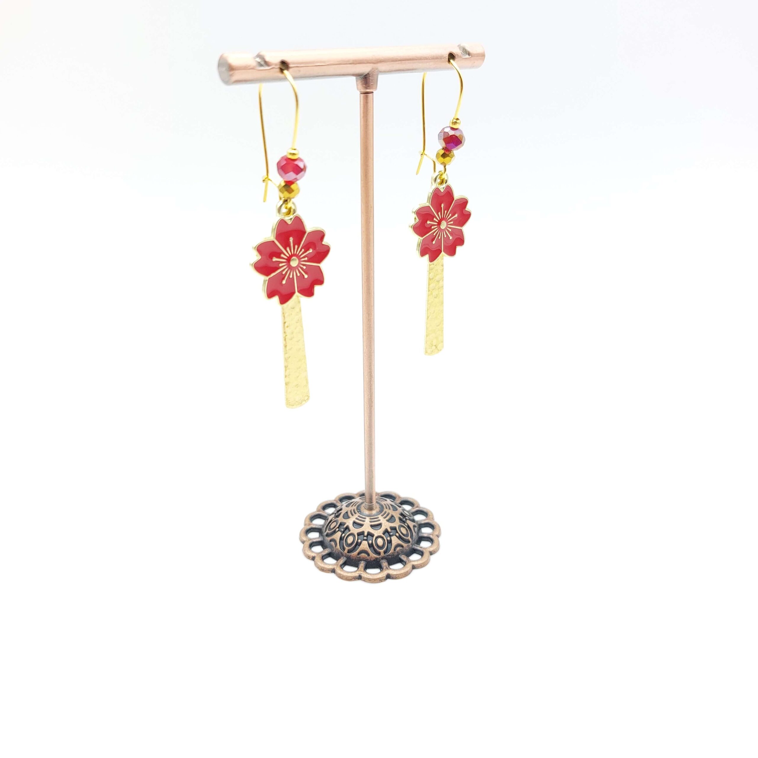 Boucles Oreilles Breloques Pendantes Acier Inox Fleur Coquelicot1 Boucles Oreilles Breloques Pendantes Acier Inox Fleur Coquelicot1