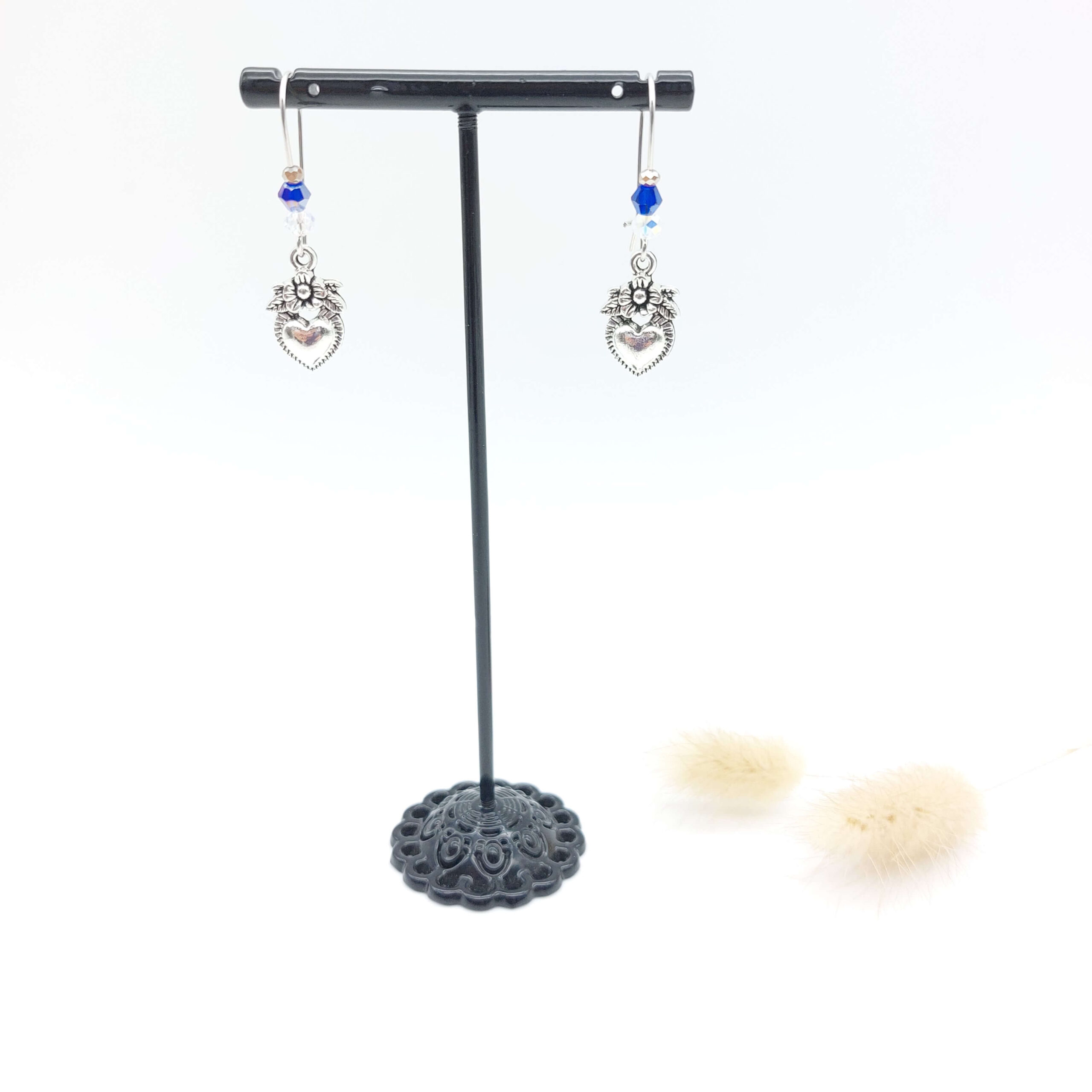 Boucles Oreilles Breloques Pendantes Perlees Acier Inoxydable Coeur Couronne Florale1 Boucles Oreilles Breloques Pendantes Perlees Acier Inoxydable Coeur Couronne Florale1