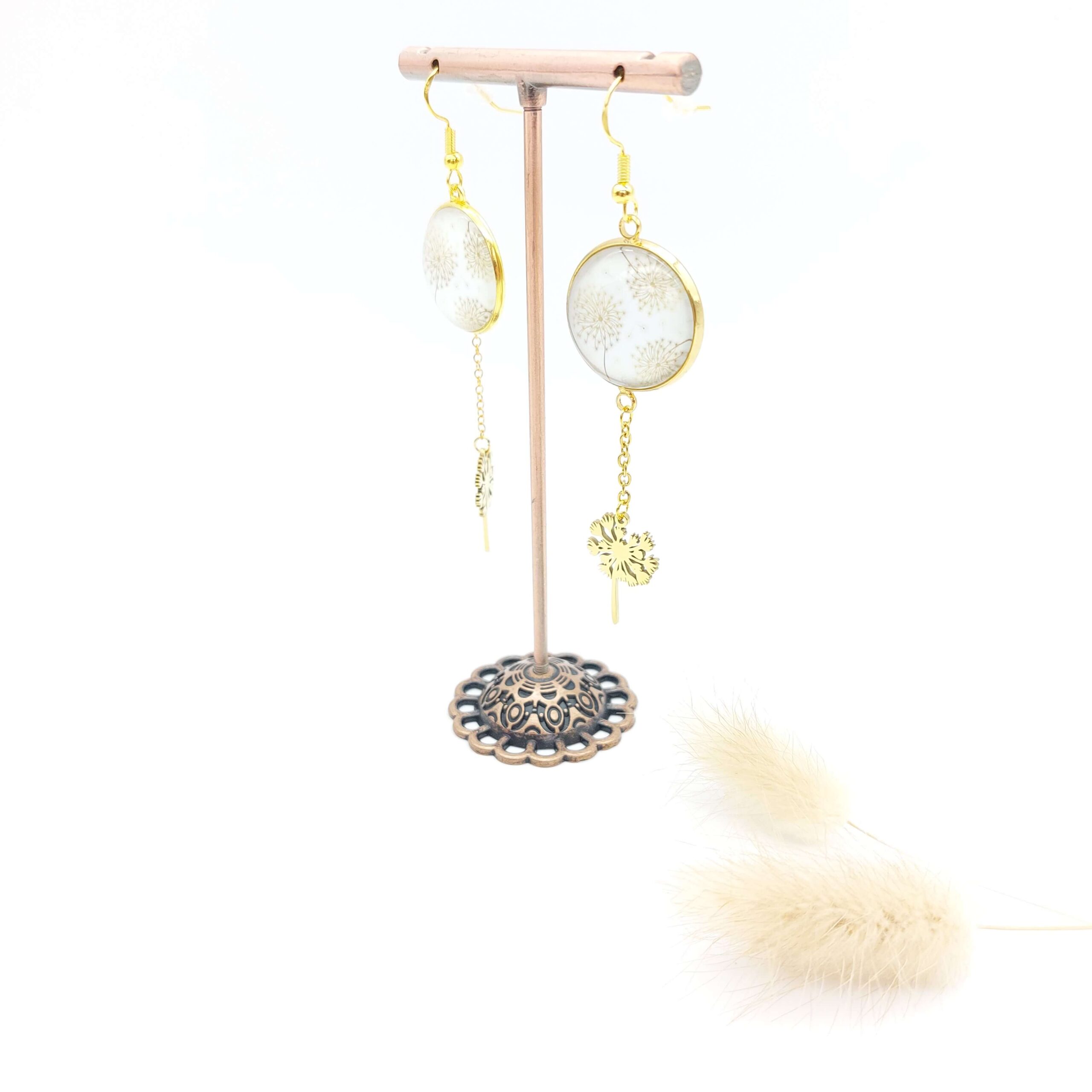 Boucles Doreilles Pendantes Cabochons Breloques Douceur Fleurs De Pissenlit2 Boucles Doreilles Pendantes Cabochons Breloques Douceur Fleurs De Pissenlit2