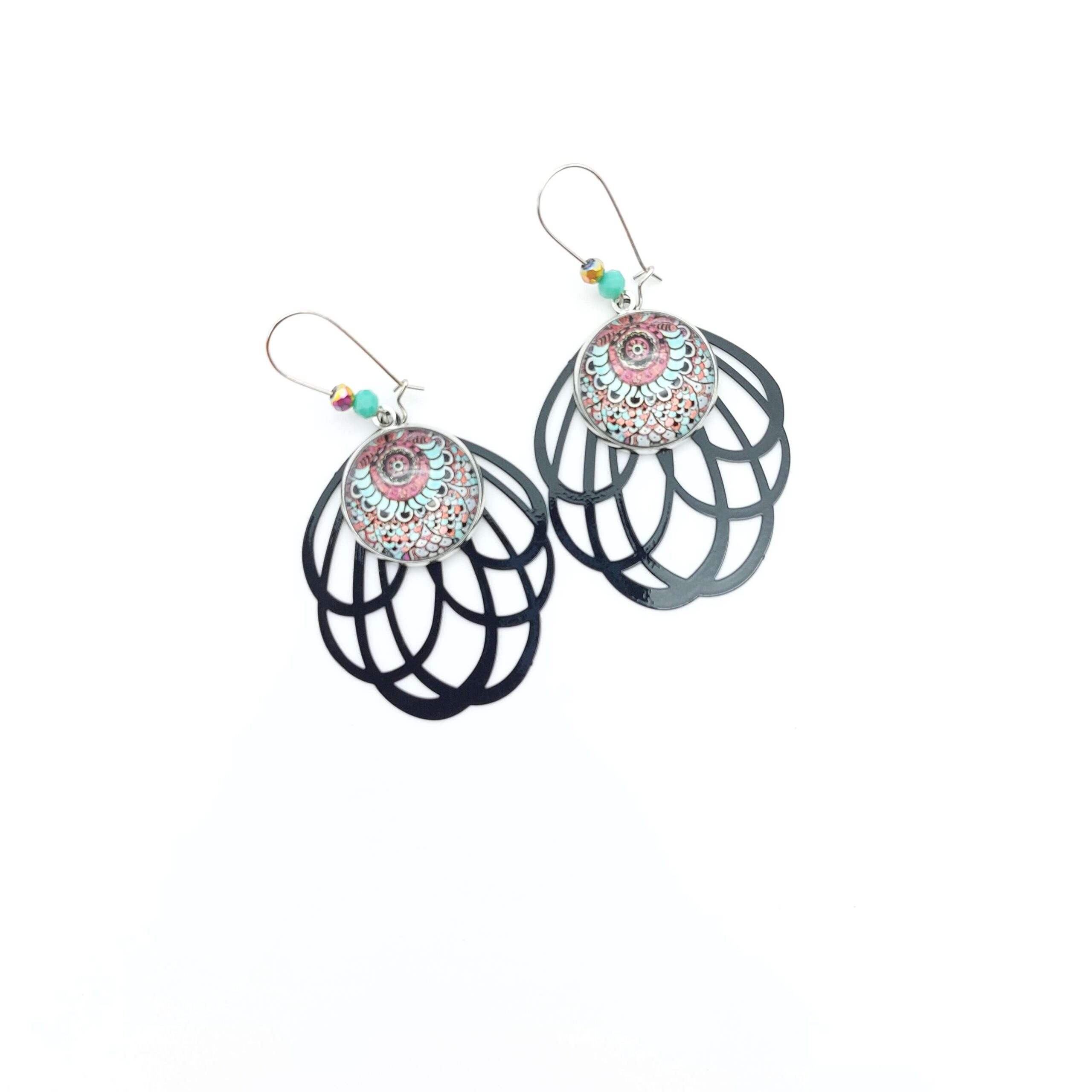 Boucles Doreilles Pendantes Perles Cabochons Breloques Eventail Floral Psyche1 Boucles Doreilles Pendantes Perles Cabochons Breloques Eventail Floral Psyche1
