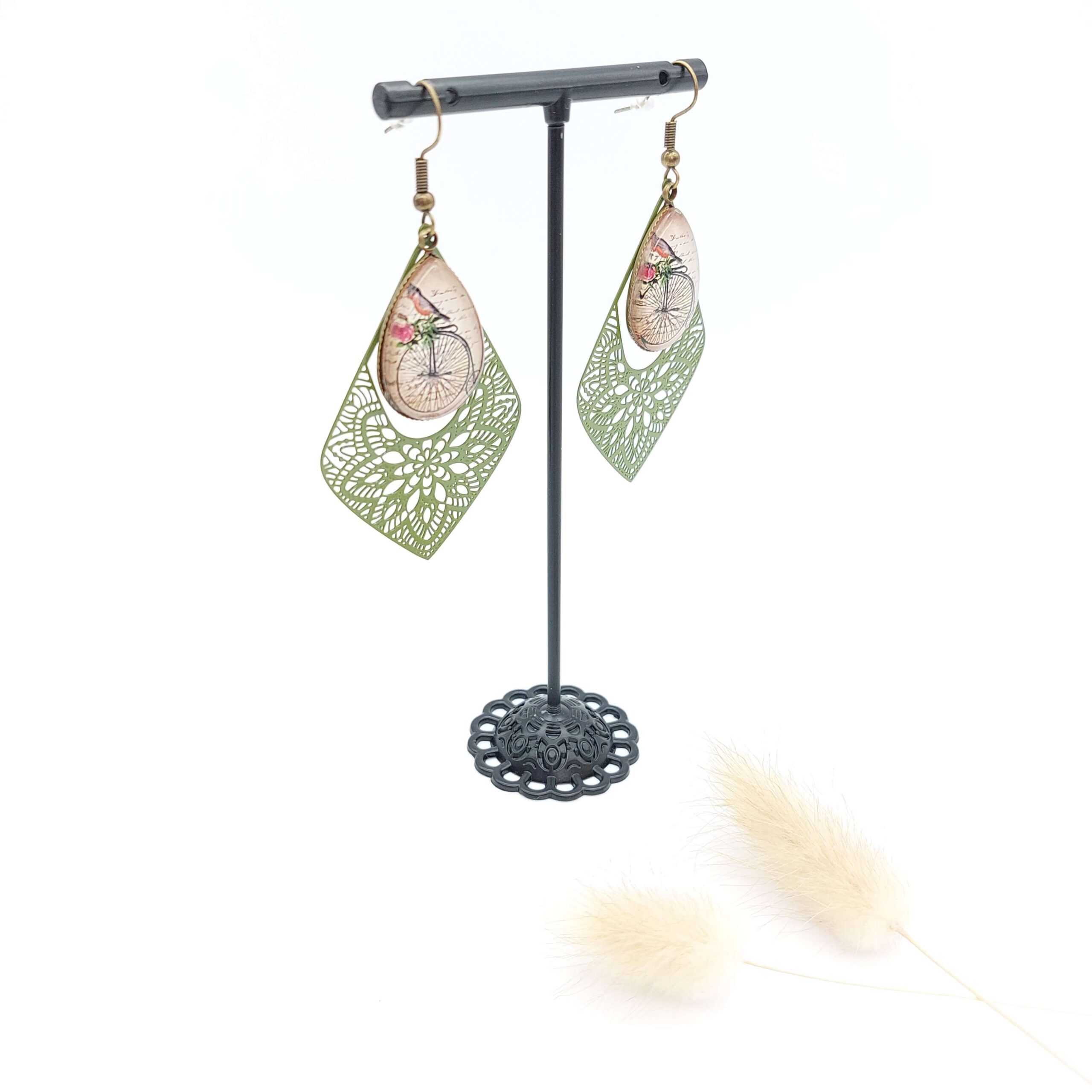 Boucles Oreilles Cabochons Breloques Bronze Oiseau Grand Bi Bicyclette3 Boucles Oreilles Cabochons Breloques Bronze Oiseau Grand Bi Bicyclette3